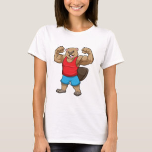 T-shirt Castor en Bodybuilder avec gros bras