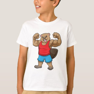 T-shirt Castor en Bodybuilder avec gros bras