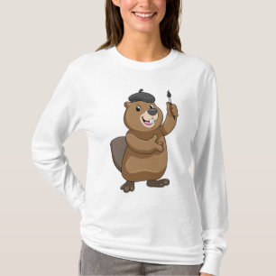 T-shirt Castor en peintre avec pinceau
