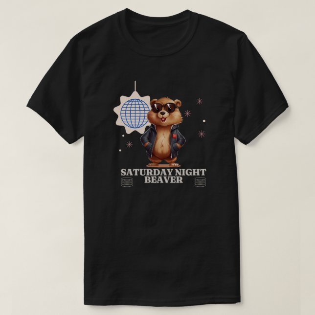 T-shirt Castor nocturne du samedi (Design devant)