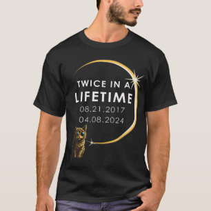T-shirt Cat 2024 Éclipse Solaire Totale Deux Fois Dans Une