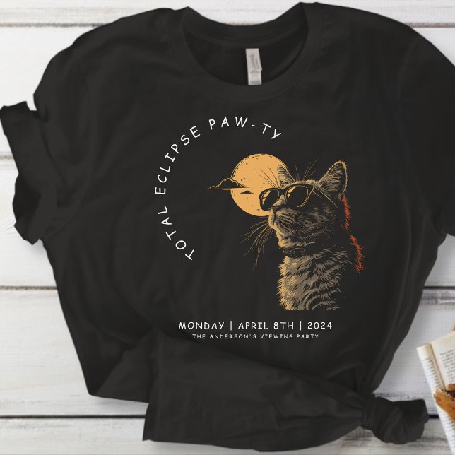 T-shirt Cat 2024 Total Solaire Eclipse Viewing Party Invi (Créateur téléchargé)