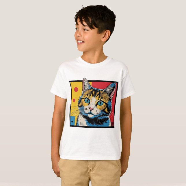 T-shirt Cat art design #1 (Devant entier)