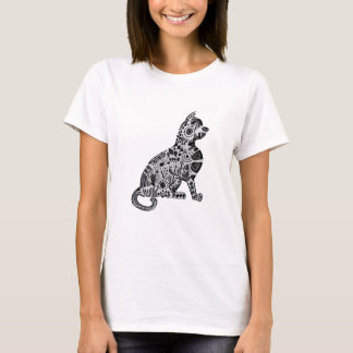 T-SHIRT CAT . ART DRAWING HANDMADE 