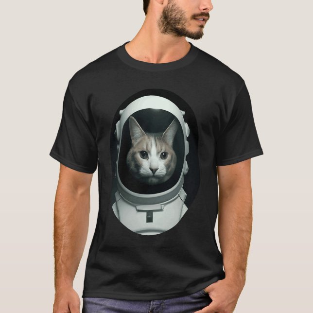 T-shirt cat as an astronaut in space (Devant)