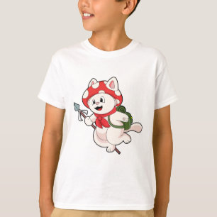 T-shirt Cat as Mushroom picker with Mushroom