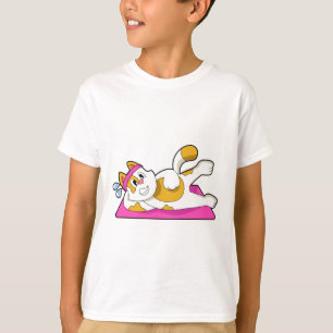 T-shirt Cat at Yoga Exercice d'étirement
