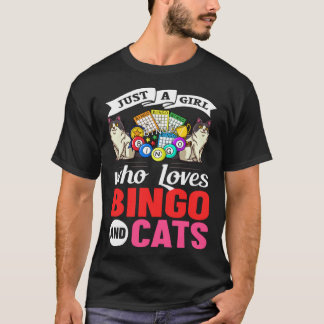 T-shirt Cat Bingo Game Player Caller Card Board Balls