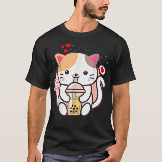 T-shirt Cat Boba Tea Bubble Tea Kawaii Anime Japanese Neko