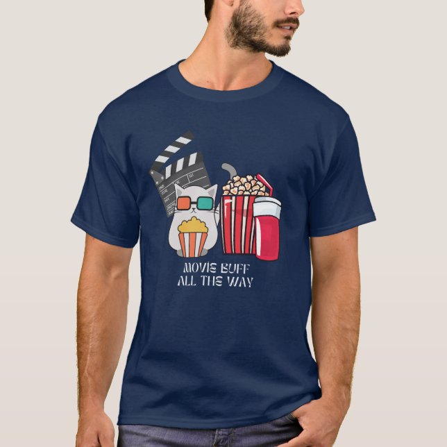 T-shirt Cat Buff avec Popcorn et boissons (Devant)