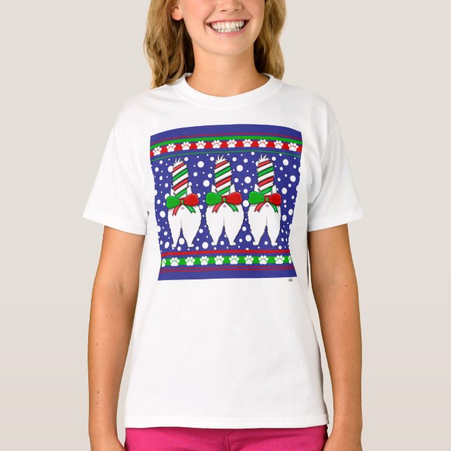 T-shirt Cat Butt Christmas Green (Devant)