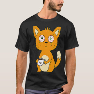T-shirt Cat Café Cat Late Sleeper Morning Group Café D