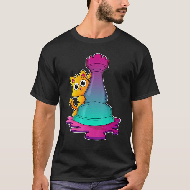 T-shirt Cat Chess pieces Chess Board game 1 (Devant)