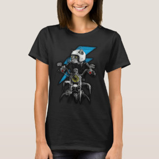 T-shirt Cat cool animal cute puss kitty skull motorcycle b