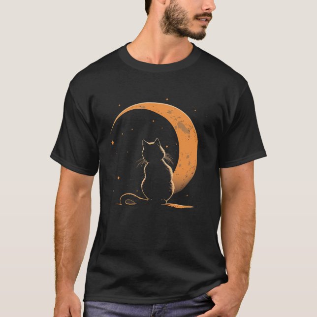 T-shirt Cat Crescent Black Moon Sailor (Devant)