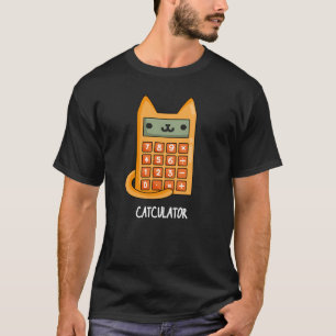 T-shirt Cat-culator Funny Calculator Pun Dark BG