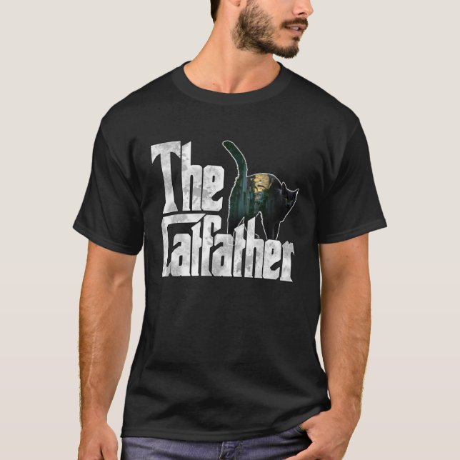 T-shirt Cat Dad The Catfather Crazy Cat Father Kitty Daddy (Devant)