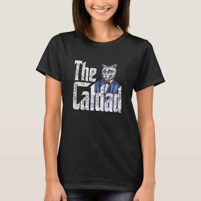 T-shirt Cat Dad The Catfather Crazy Cat Father Kitty Daddy (Devant)