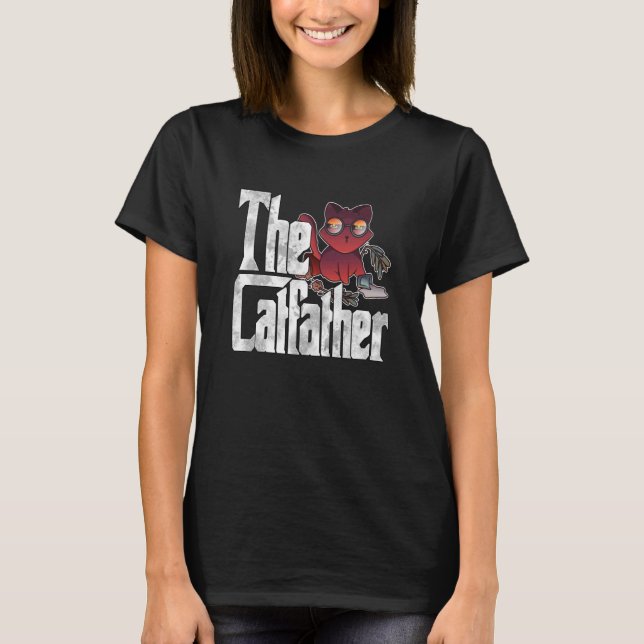 T-shirt Cat Dad The Catfather Crazy Chaos Cat Father Kitty (Devant)
