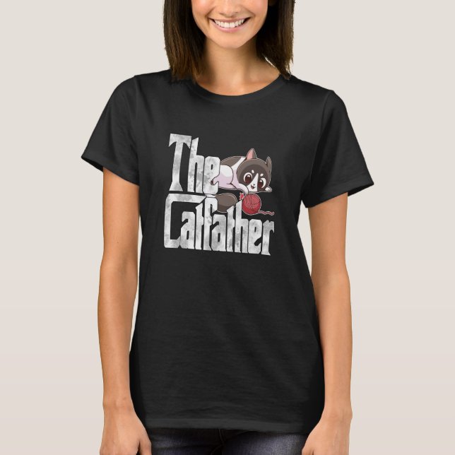 T-shirt Cat Dad The Catfather Crazy Cute Cat Father Kitty  (Devant)