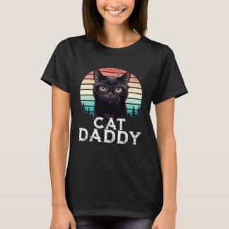 T-shirt Cat Daddy Black Cat Vintage Eighties Style Cat Ret