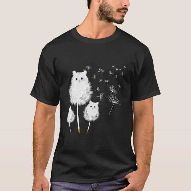 T-shirt Cat Dandelion Flower Cat (Devant)