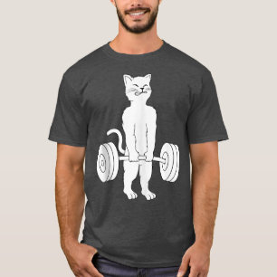 T-shirt Cat Deadlift Powerlifting Kitty Tee, Weightliftin