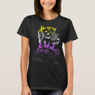 T-shirt Cat Dj Music Lgbt Indicateur Non binaire Agender N