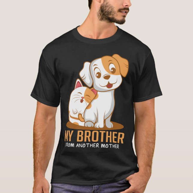 T-shirt Cat Dog Brother  Animal (Devant)