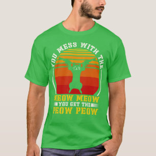 T-shirt Cat Dont Mess Avec Le Meow Meow Meow Chat Tir Gun