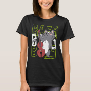 T-shirt Cat Double Basse Joueur Jazz Musicien Contrabass
