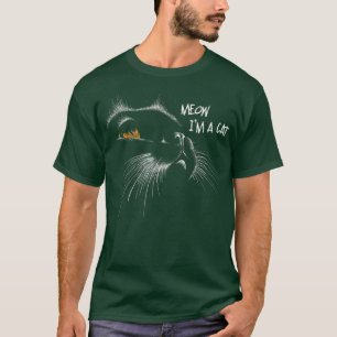 T-shirt Cat effrayant Visage Jaune Yellow Eyes Drôle Amour