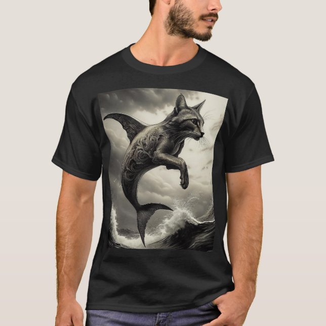 T-shirt Cat Fish Mythical Créature (Devant)