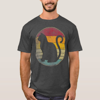 T-shirt Cat Gift Retro Style Vintage Funny 70s 80s 90s Men