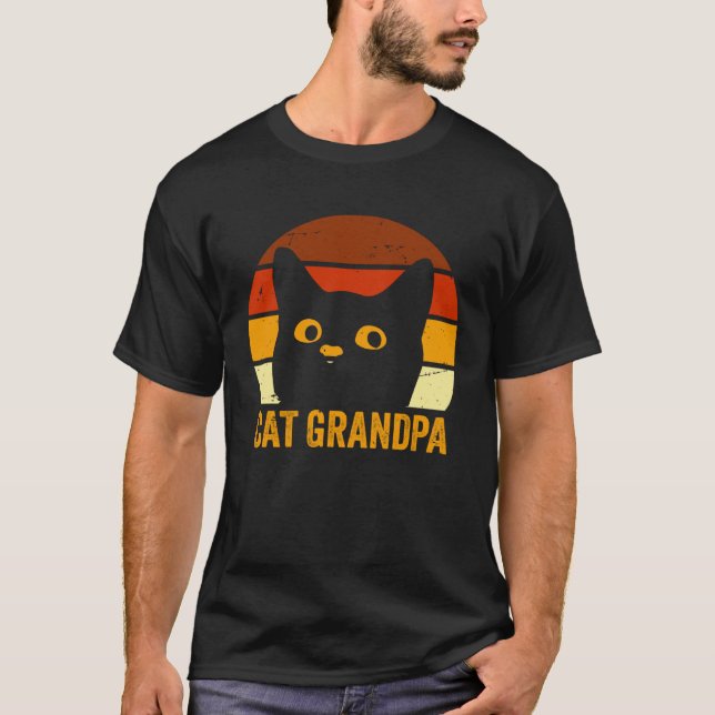 T-shirt Cat Grandpa (Devant)