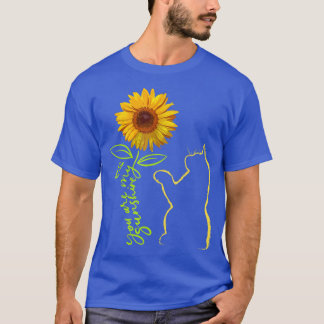 T-shirt Cat Graphic Tshirts, Cat Sunflower Shirt T, Cat Su