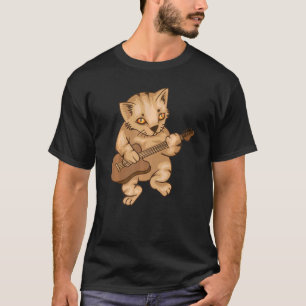 T-shirt Cat Guitar Meow Collection Pour La Musique