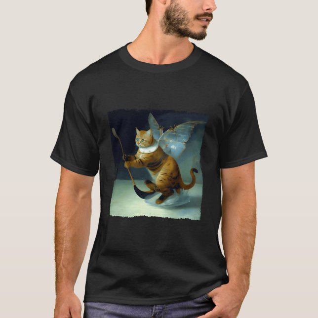 T-shirt Cat Hockey Butterfly (Devant)