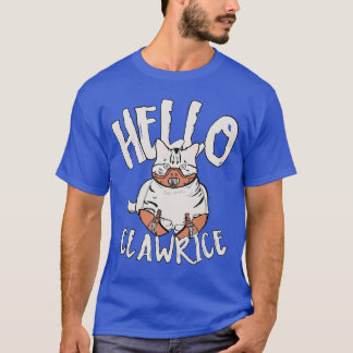 T-shirt Cat Horrorheme Hello Clawrice Funny Horror for Men