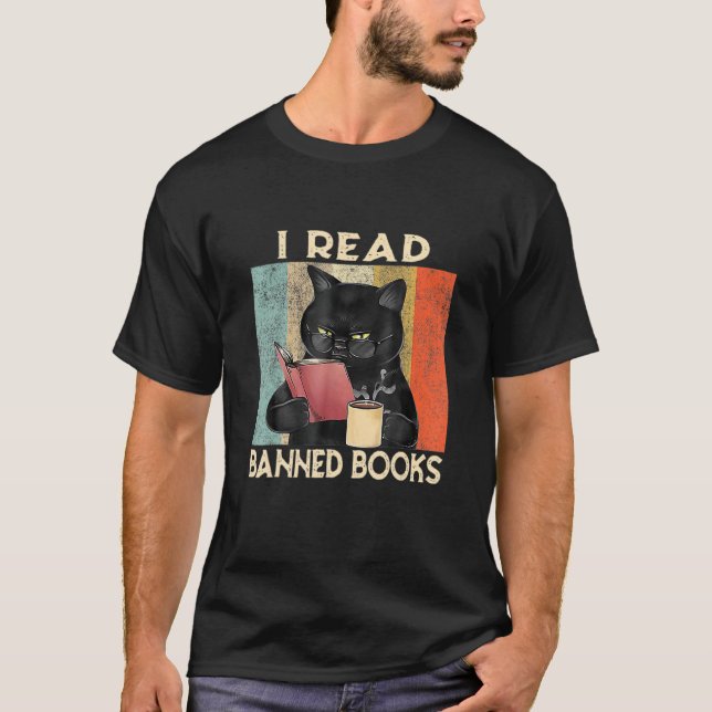 T-shirt Cat I Lire Livres Interdits Bookworts Lecture Livr (Devant)