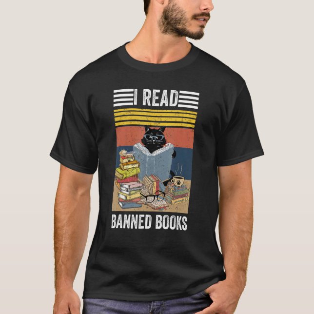 T-shirt Cat I Lire Livres Interdits Bookworts Lecture Livr (Devant)