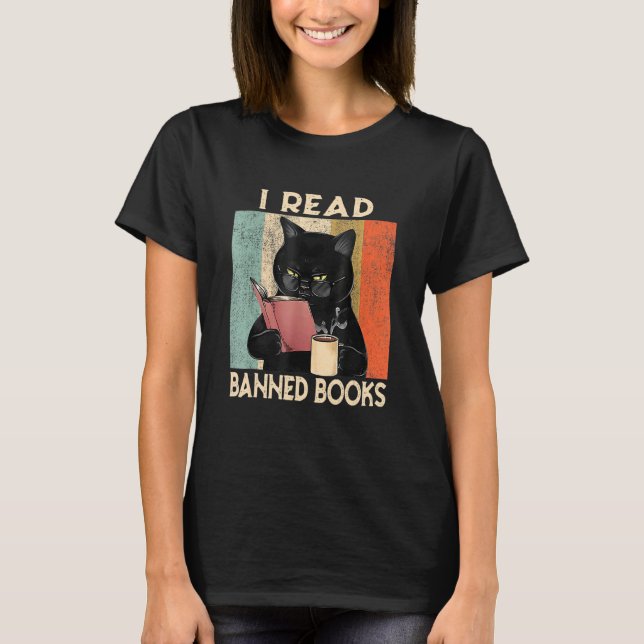 T-shirt Cat I Read Banned Books  Bookworms Reading Book 1 (Devant)