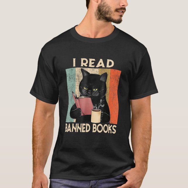 T-shirt Cat I Read Banned Books  Bookworms Reading Book 1 (Devant)