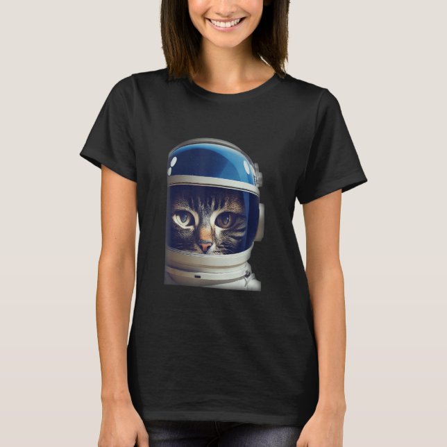 T-shirt Cat In A Spacesuit With A Glass Helmet Floating In (Devant)