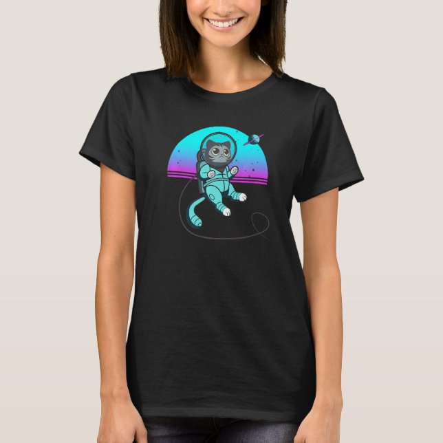 T-shirt Cat in Space Space Cat Nerdy  3 (Devant)