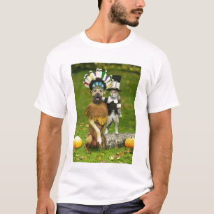 T-SHIRT CAT INDIEN DE CHIEN ET DE PÈLERIN