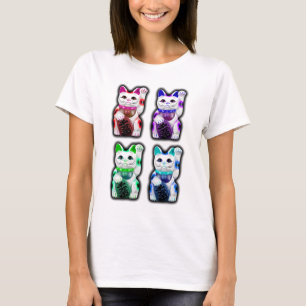 T-shirt CAT JAPONAIS d'argent de Maneki Neko