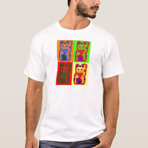 T-shirt CAT JAPONAIS Maneki Neko d'argent