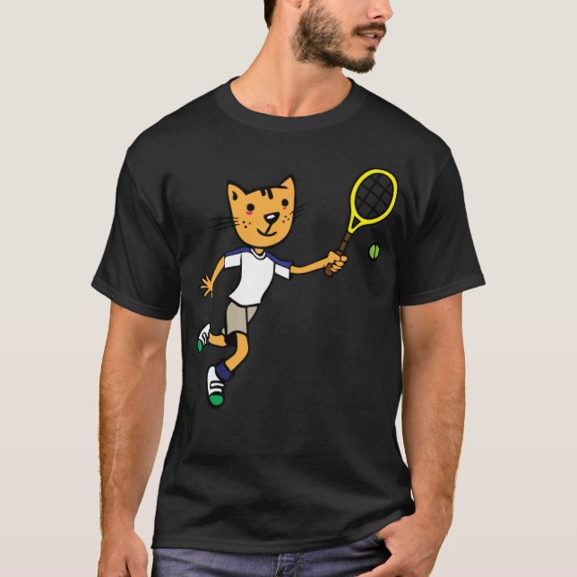T-shirt Cat joue du badminton de tennis drôle blinton (Devant)