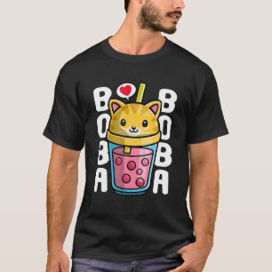 T-shirt Cat Kawaii Boba Bubble Thé Meow Anime Tee Japonais